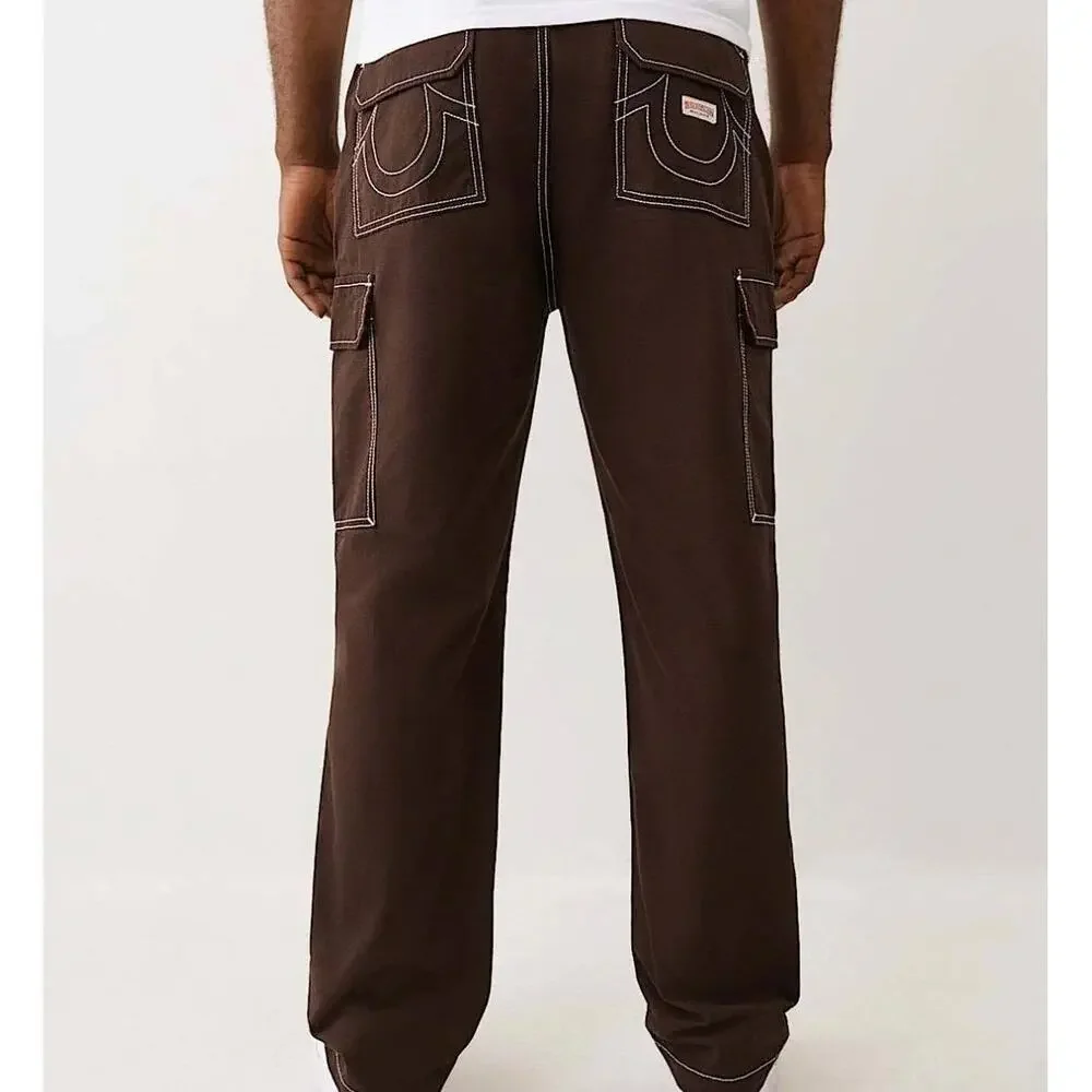 True Religion Men’s Baggy Cargo Pants 36x32 Brown Like New